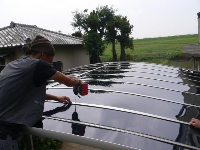 板倉町　カーポート・物置天井取付